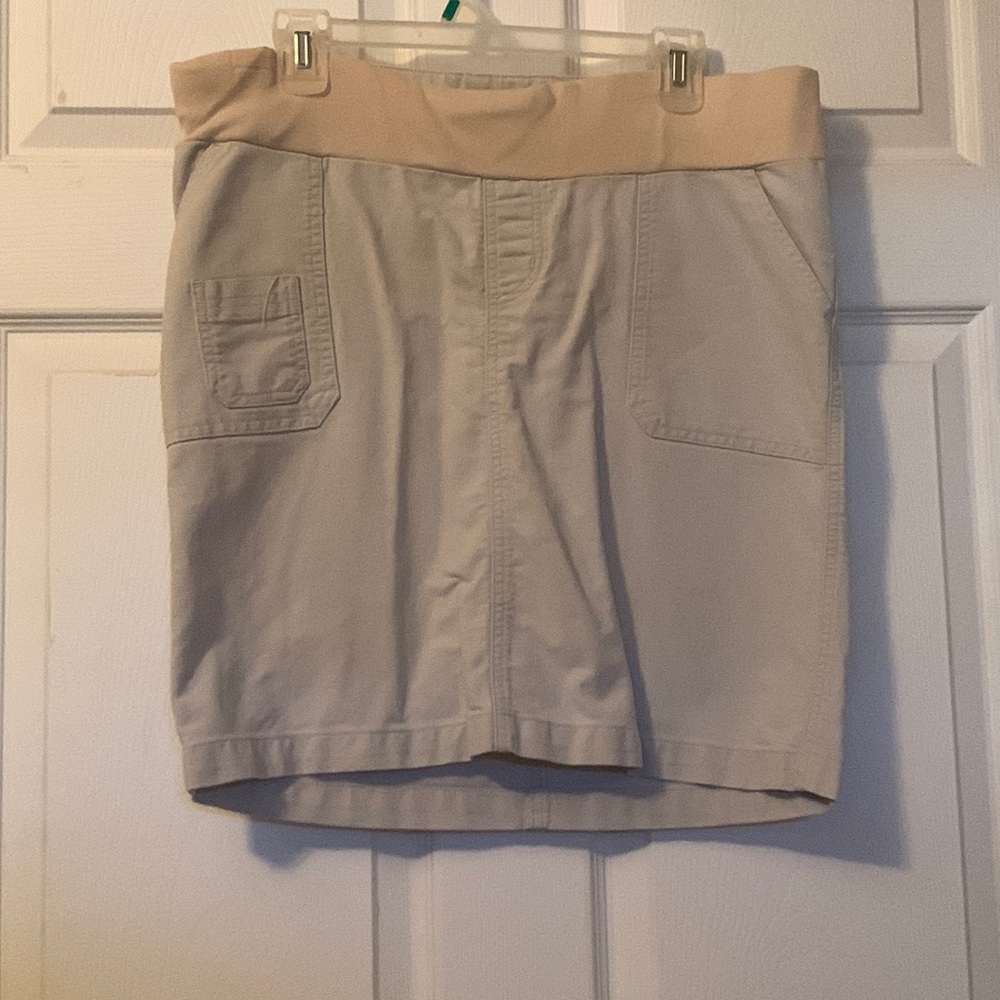 Mini white jean skirt